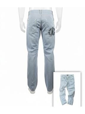 Roberto Cavalli Boy's Light Blue Embroidered Pants Youth 8